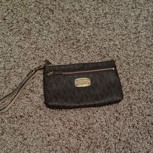 Michael Kors Black and Brown Wristlet
